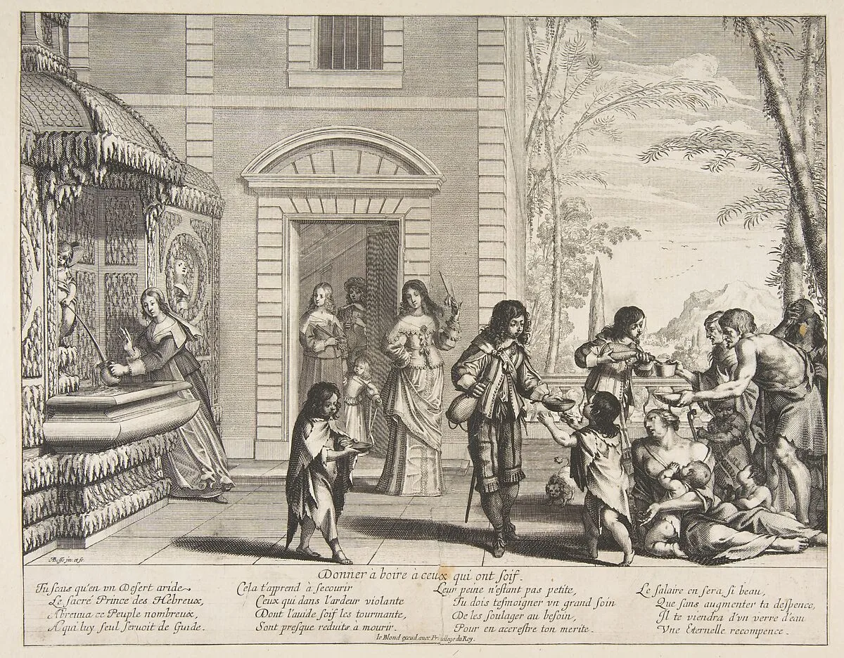 Giving Drink to the Thirsty (Donner à boire à ceux qui ont soif) — Jean I Leblond|Abraham Bosse