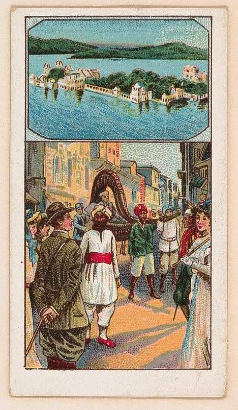 Teypore, Winter Palace, Udaipur, bakery card from the Around the World Series (D92), issued by White Star Bakery — White Star Bakery