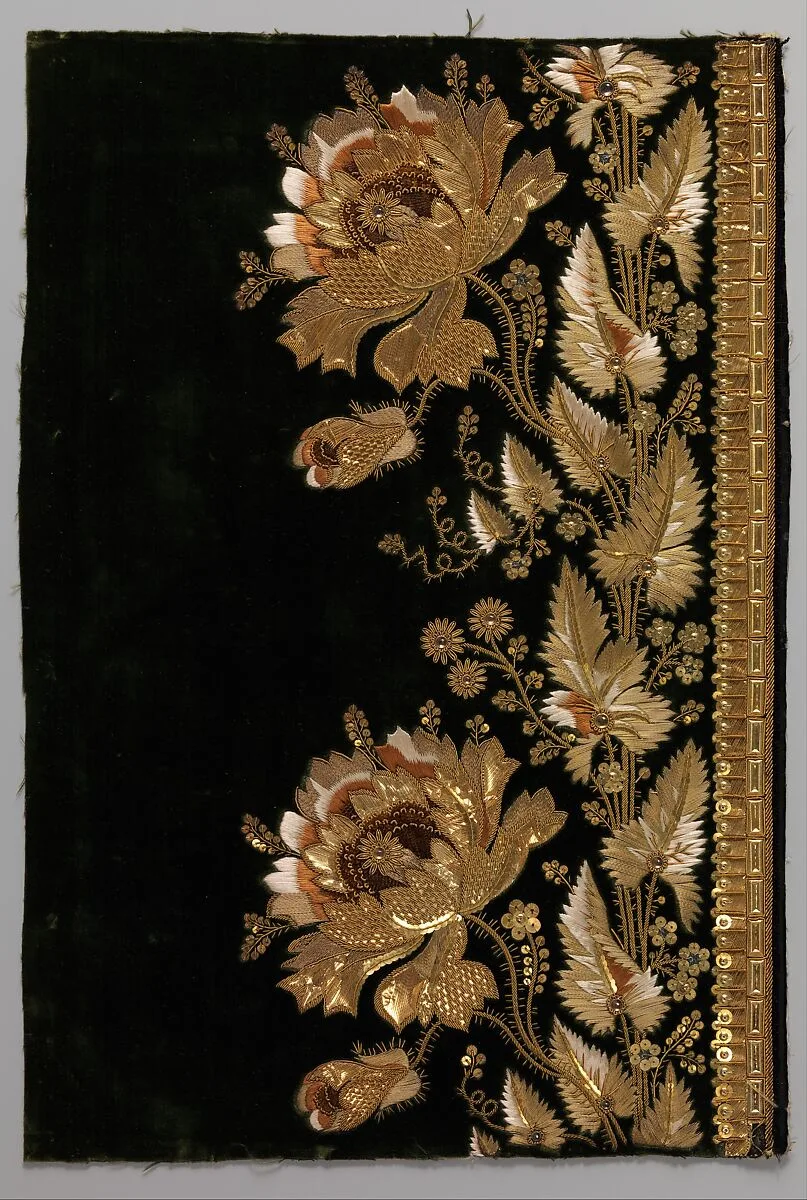 Embroidery sample for a man’s suit — Unknown
