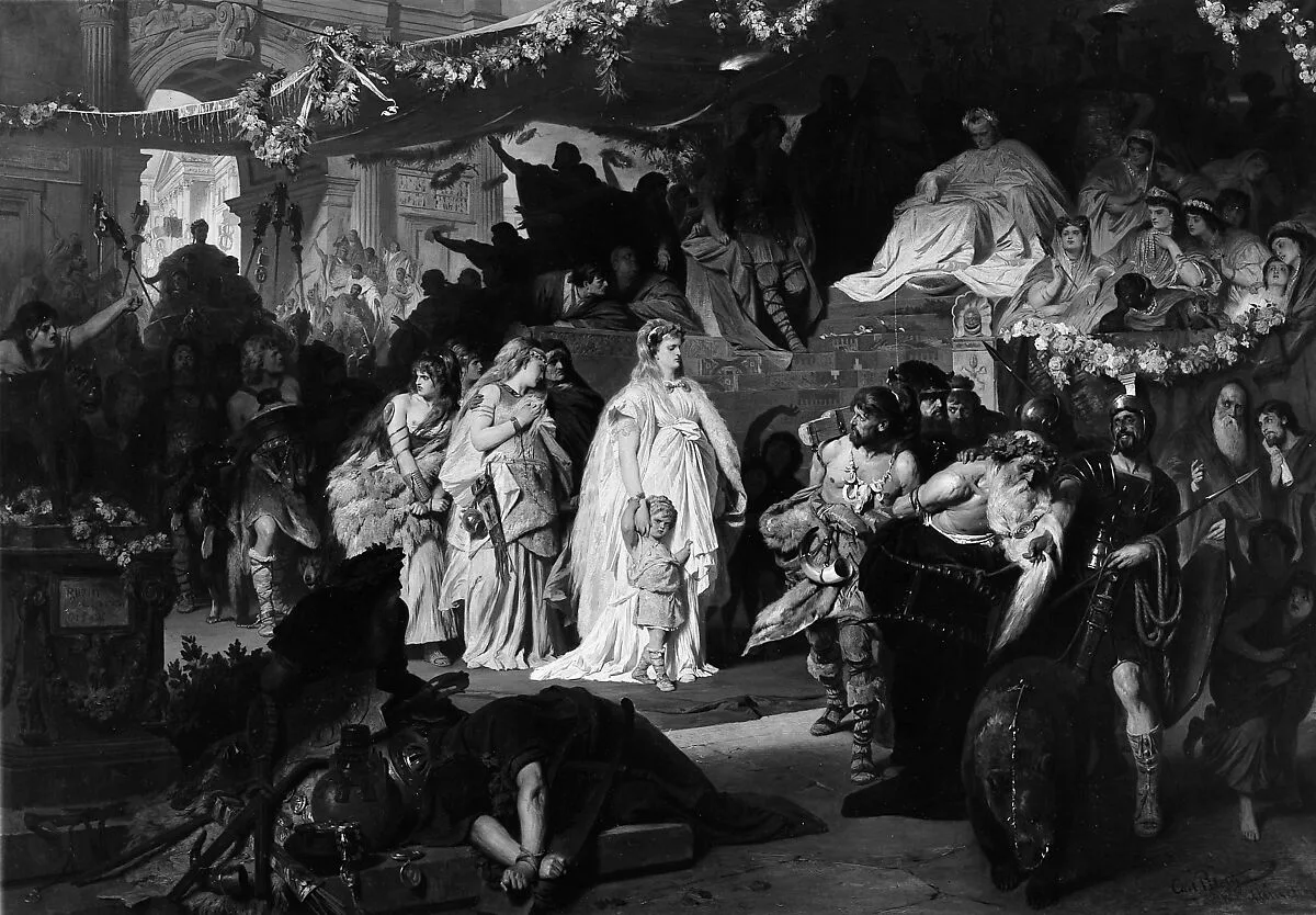 Thusnelda at the Triumphal Entry of Germanicus into Rome — Karl Theodor von Piloty