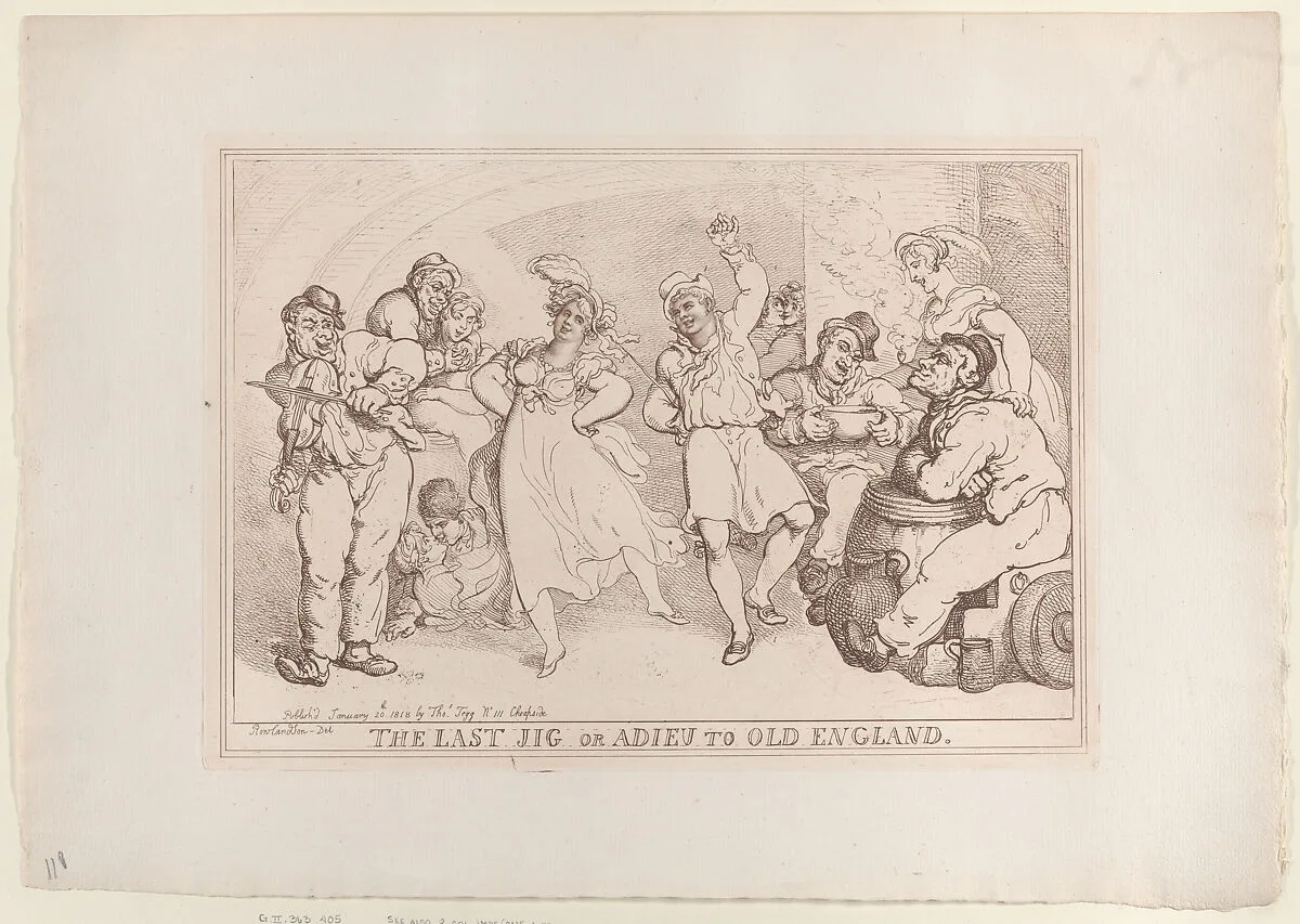 The Last Jig or Adieu to Old England — Thomas Rowlandson|Thomas Tegg