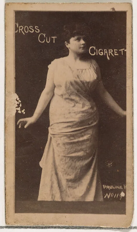 Card Number 119, Pauline Hall, from the Actors and Actresses series (N145-1) issued by Duke Sons & Co. to promote Cross Cut Cigarettes — W. Duke, Sons & Co.