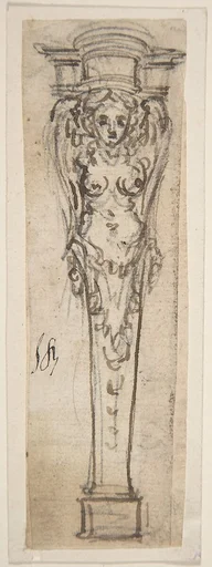 Design for a Term Shaped like a Winged Female Figure