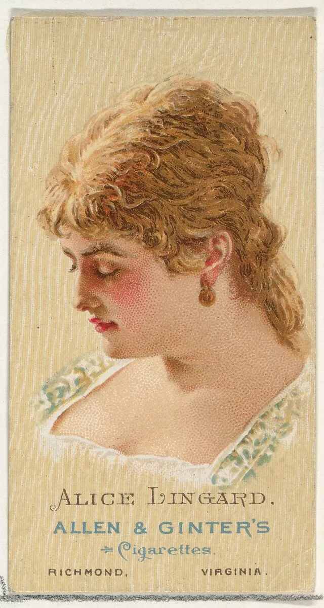 Alice Lingard, from World's Beauties, Series 2 (N27) for Allen & Ginter Cigarettes — Allen & Ginter|Lindner, Eddy & Claus