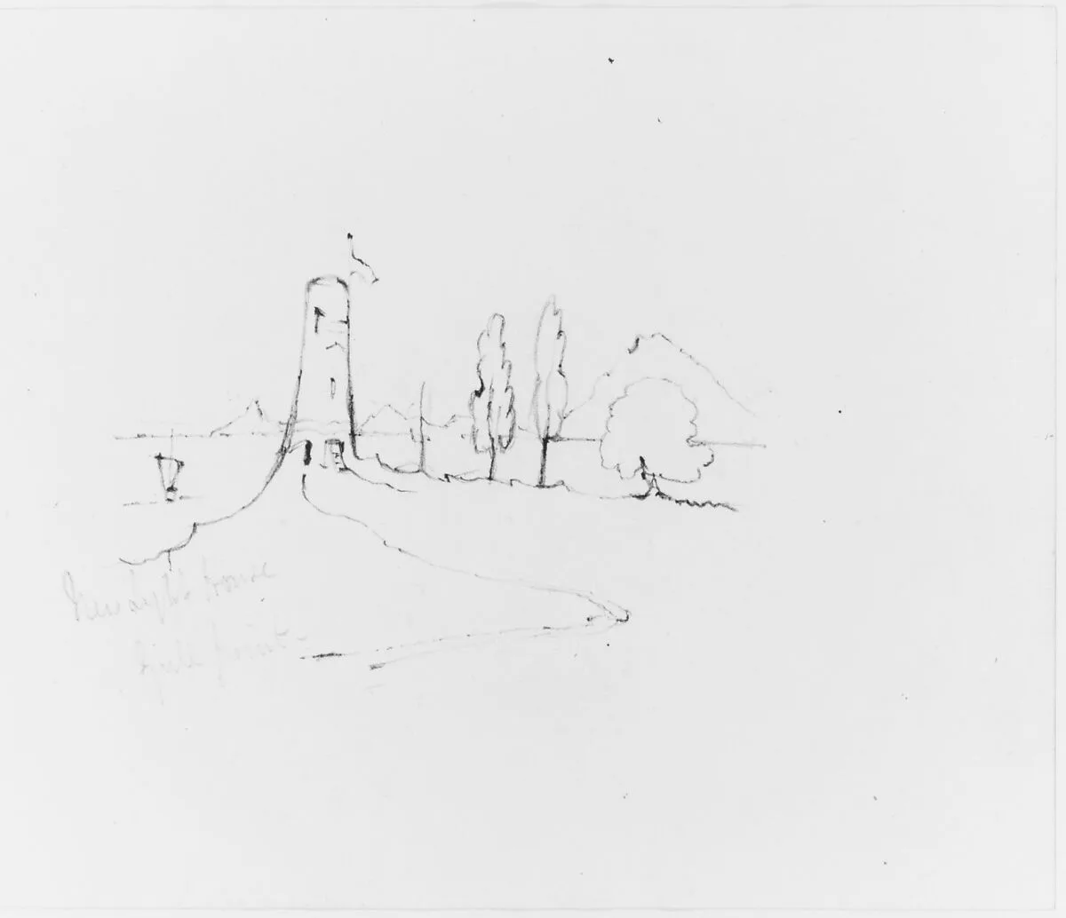 New Lighthouse (from Sketchbook) — John William Casilear