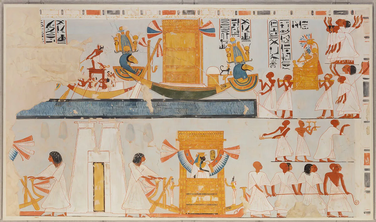 The Barque of Amun Arriving at the West Bank of Thebes — Charles K. Wilkinson