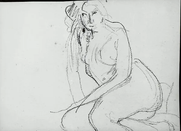 Nude Study (recto); Head of an Old Man (verso) — Henry Tonks
