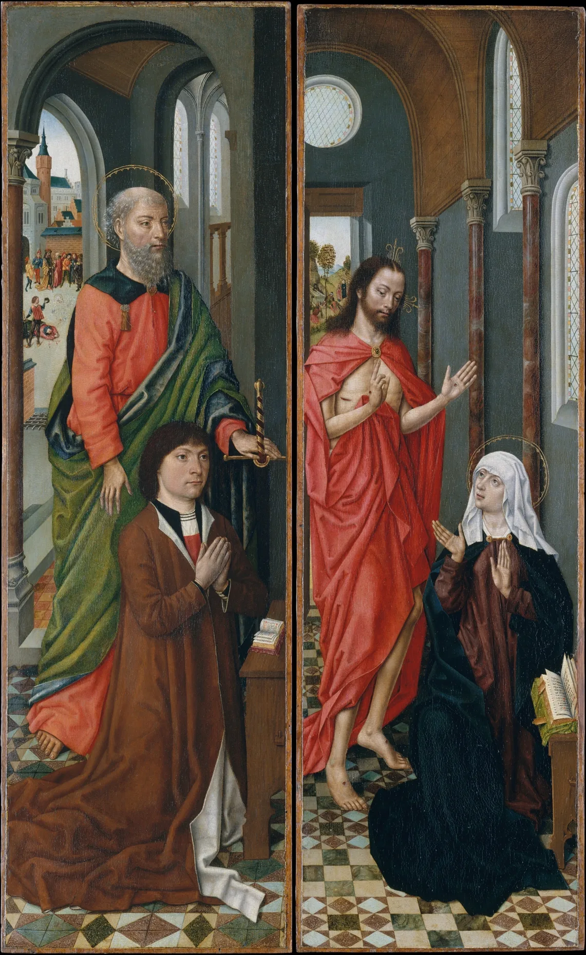 Saint Paul with a Donor; Christ Appearing to His Mother — Master of the Saint Ursula Legend