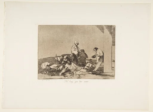 Plate 58 from "The Disasters of War" (Los Desastres de la Guerra): 'It's no use crying out' (No hay que dar voces)