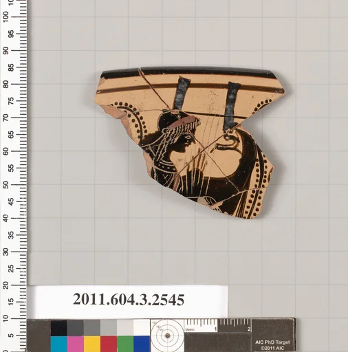 Terracotta rim fragment of a kylix (drinking cup)