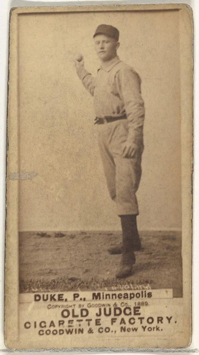 Martin F. "Duck" Duke, Pitcher, Minneapolis, from the Old Judge series (N172) for Old Judge Cigarettes — Goodwin & Company