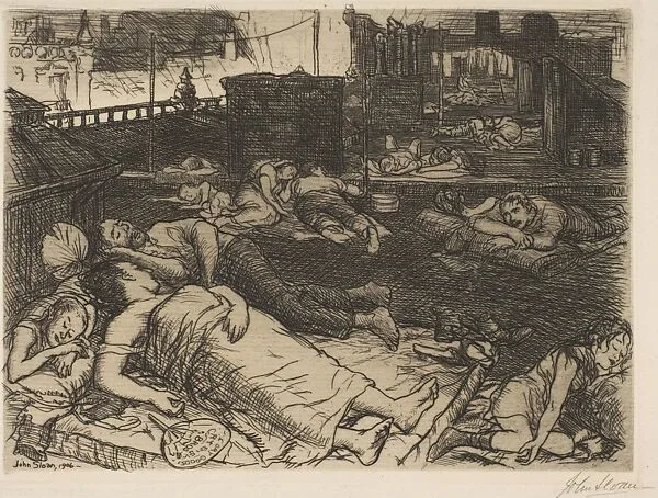 Roofs, Summer Night; from the series 'New York City Life' — John Sloan