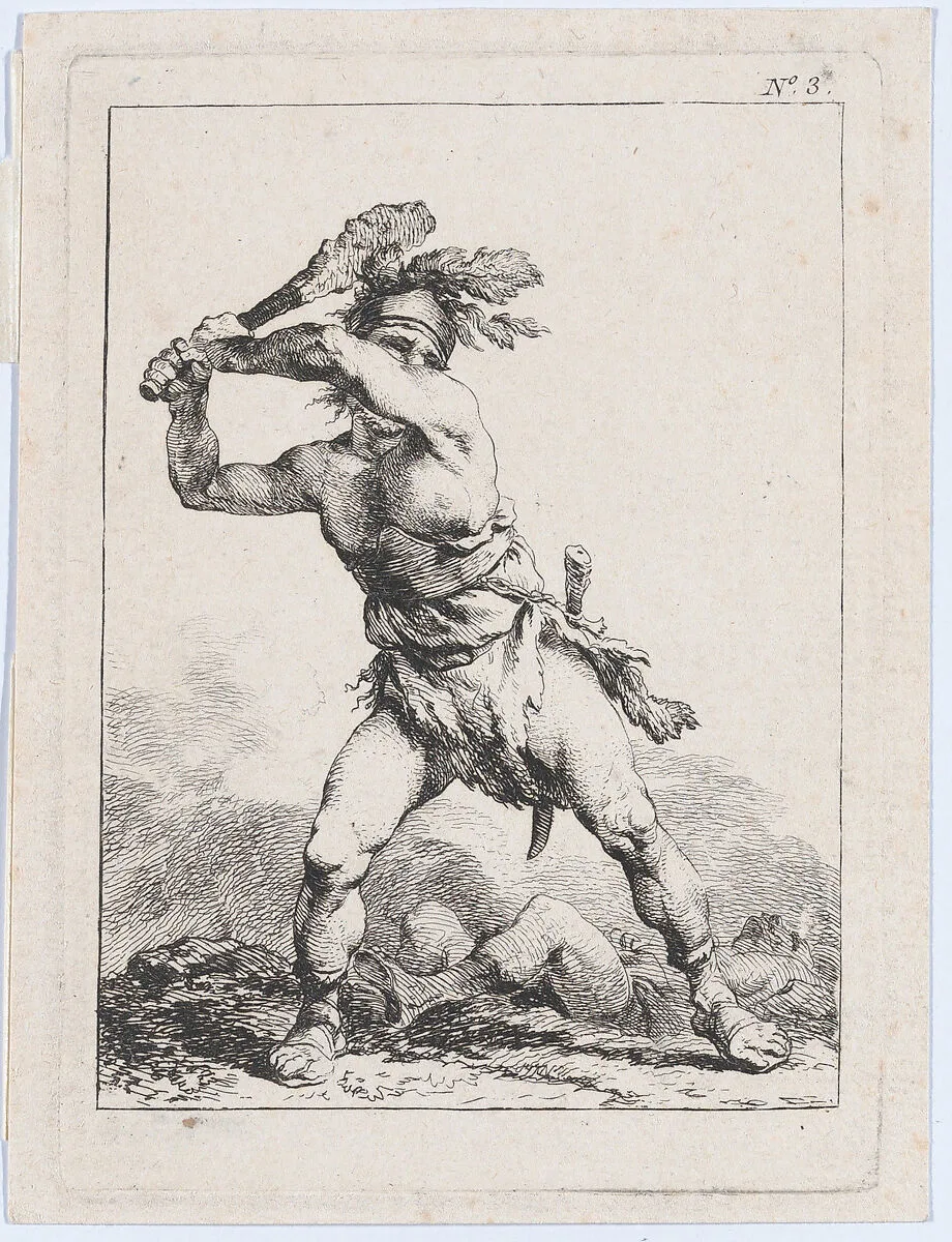 Savage Soldier Swinging a Club — Philippe Jacques de Loutherbourg