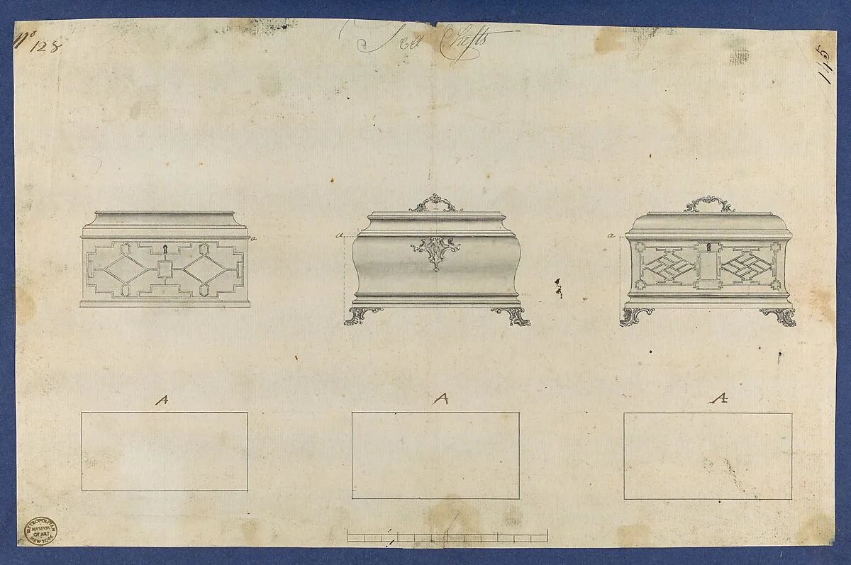 Tea Chests, in Chippendale Drawings, Vol. I — Thomas Chippendale
