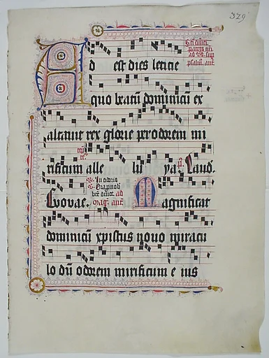 Manuscript Leaf with Initial A, from an Antiphonary