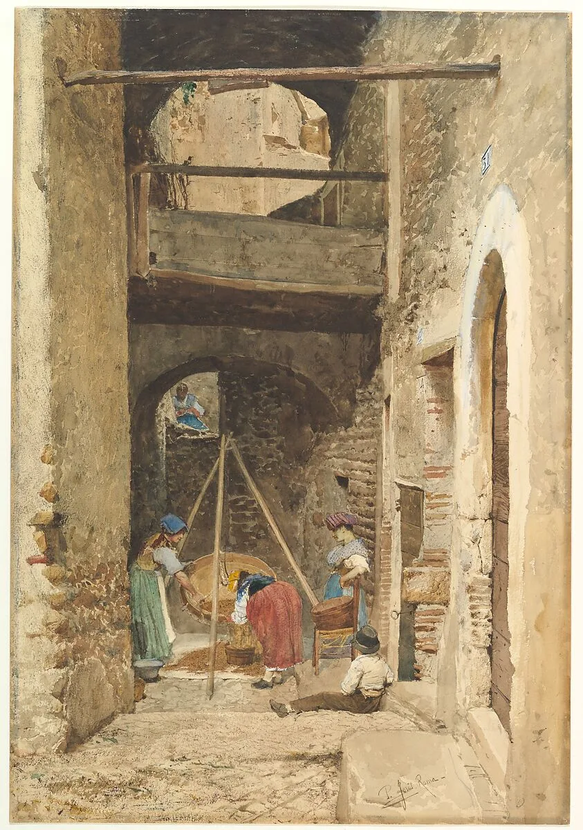 Italian Courtyard and Figures — Cavaliere Pio Joris