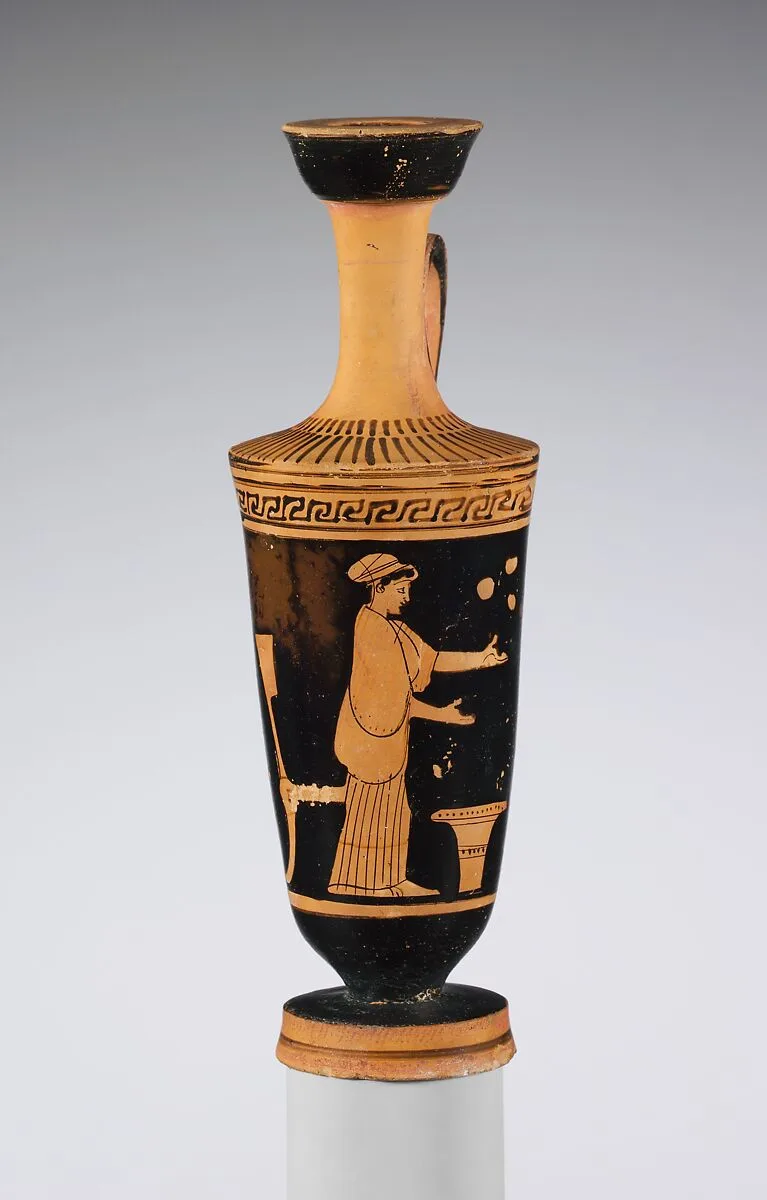 Terracotta lekythos (oil flask) — Carlsruhe Painter