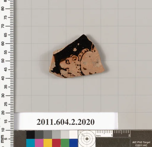 Terracotta fragment of an askos (flask with a spout and handle over the top)