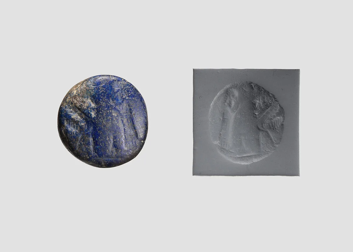 Stamp seal (conoid) with cultic scene — Unknown