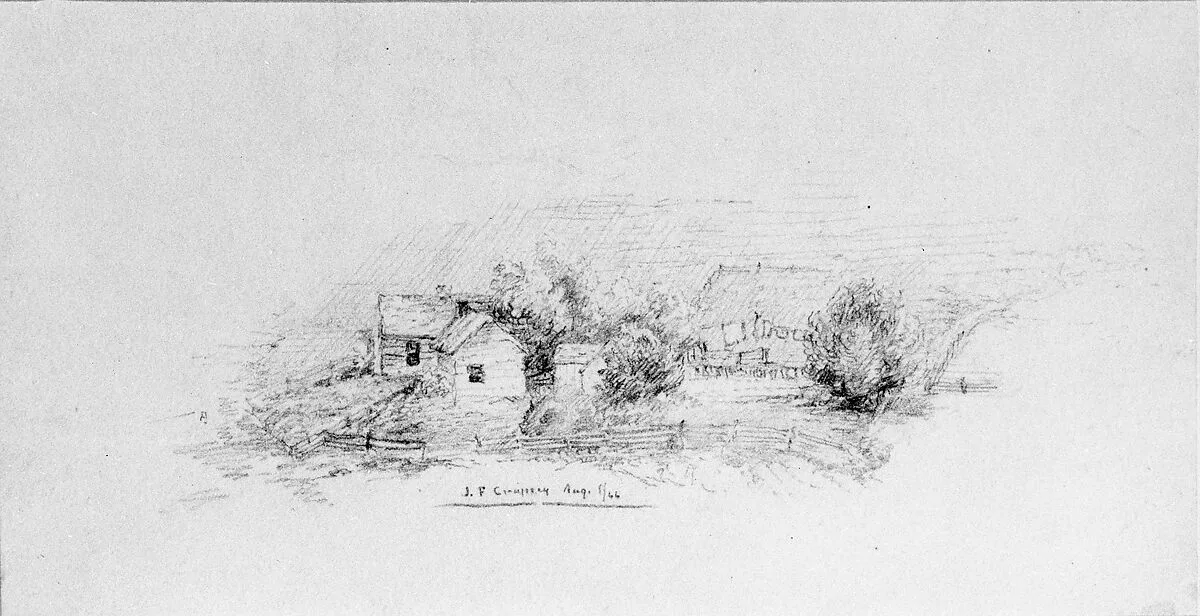 Country Scene with Cottages (from Cropsey Album) — Jasper Francis Cropsey