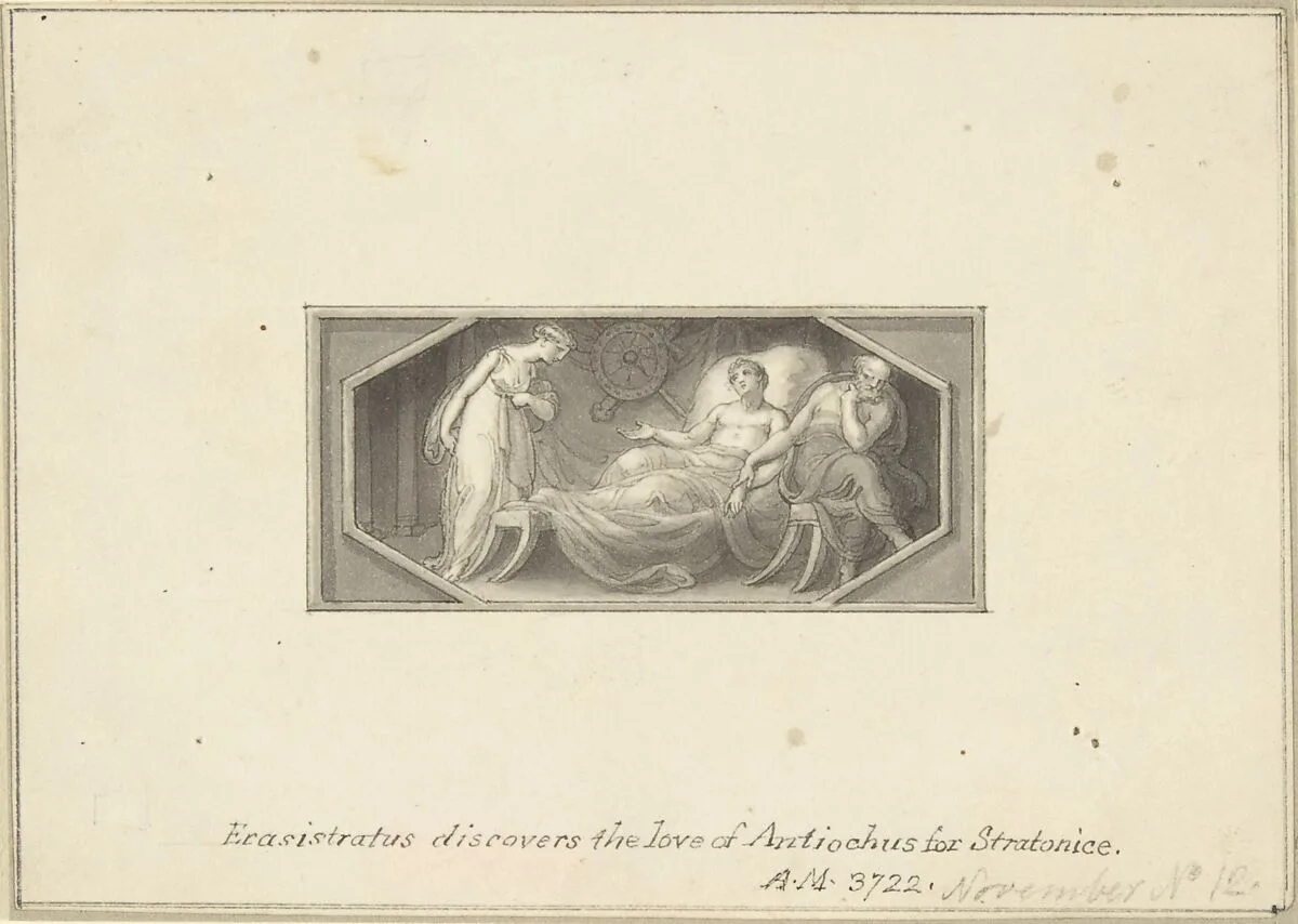 Erasistratus discovers the love of Antiochus for Stratonice — Edward Francis Burney