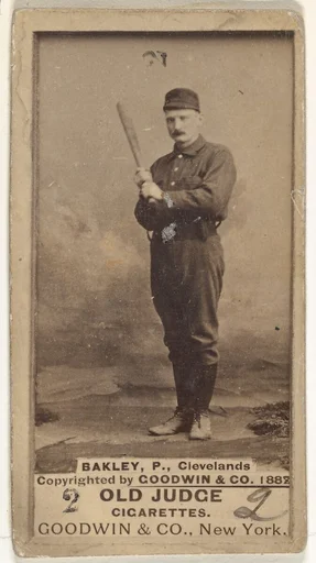 Edward Enoch "Jersey" Bakely, Pitcher, Cleveland, from the Old Judge series (N172) for Old Judge Cigarettes