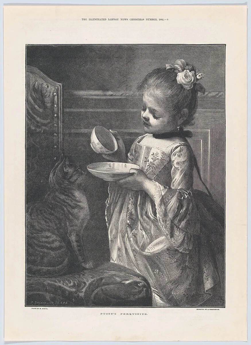 Pussy's Perquisite, from "Illustrated London News," Christmas Number — Wilhelm Schütze|Robert François Richard Brend'amour
