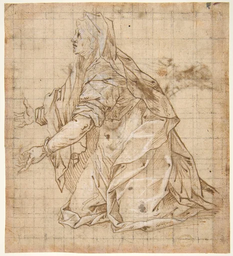 Woman Kneeling Facing Left (recto); Seated Woman Facing Right (verso)