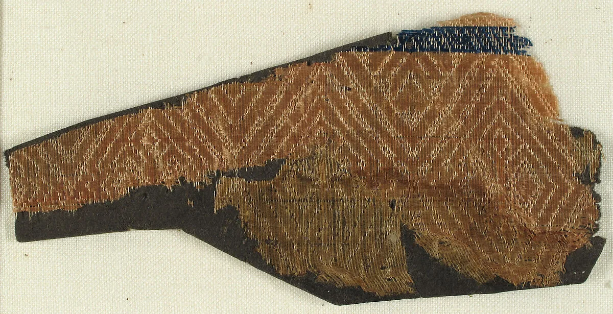 Textile with Old Rose in Diaper Pattern — Unknown