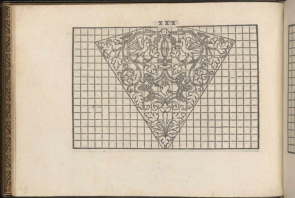 La Vera Perfettione del Disegno di varie sorti di recami, page 15 (verso) — Giovanni Ostaus|Giuseppe Salviati (Giuseppe Porta, called Il Salviati)