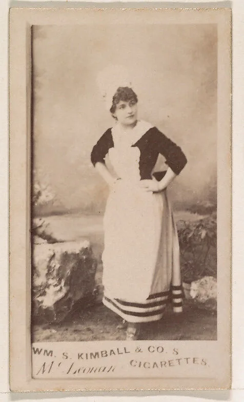 Actress dressed in apron, from the Actresses series (N203) issued by Wm. S. Kimball & Co. — William S. Kimball & Company