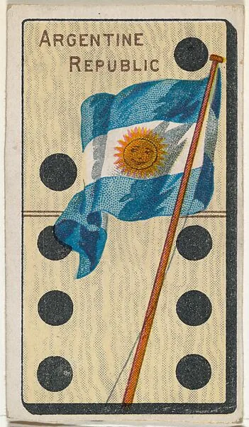 Argentine Republic, from the National Flag on Domino series (T177) issued by Kinney Brothers to promote Sweet Caporal Cigarettes — Kinney Brothers Tobacco Company