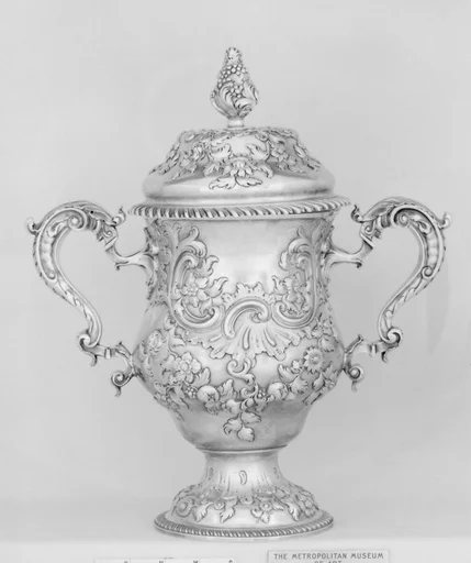 Two-handled loving cup with cover