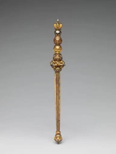 明永樂 鐵鋄金銀天杖|Ritual staff