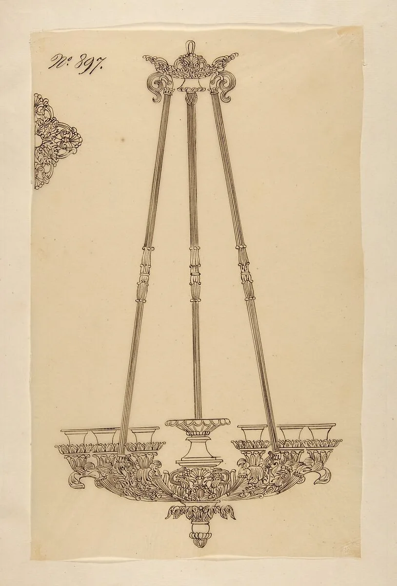 Design for a Chandelier — Anonymous, French, 19th century