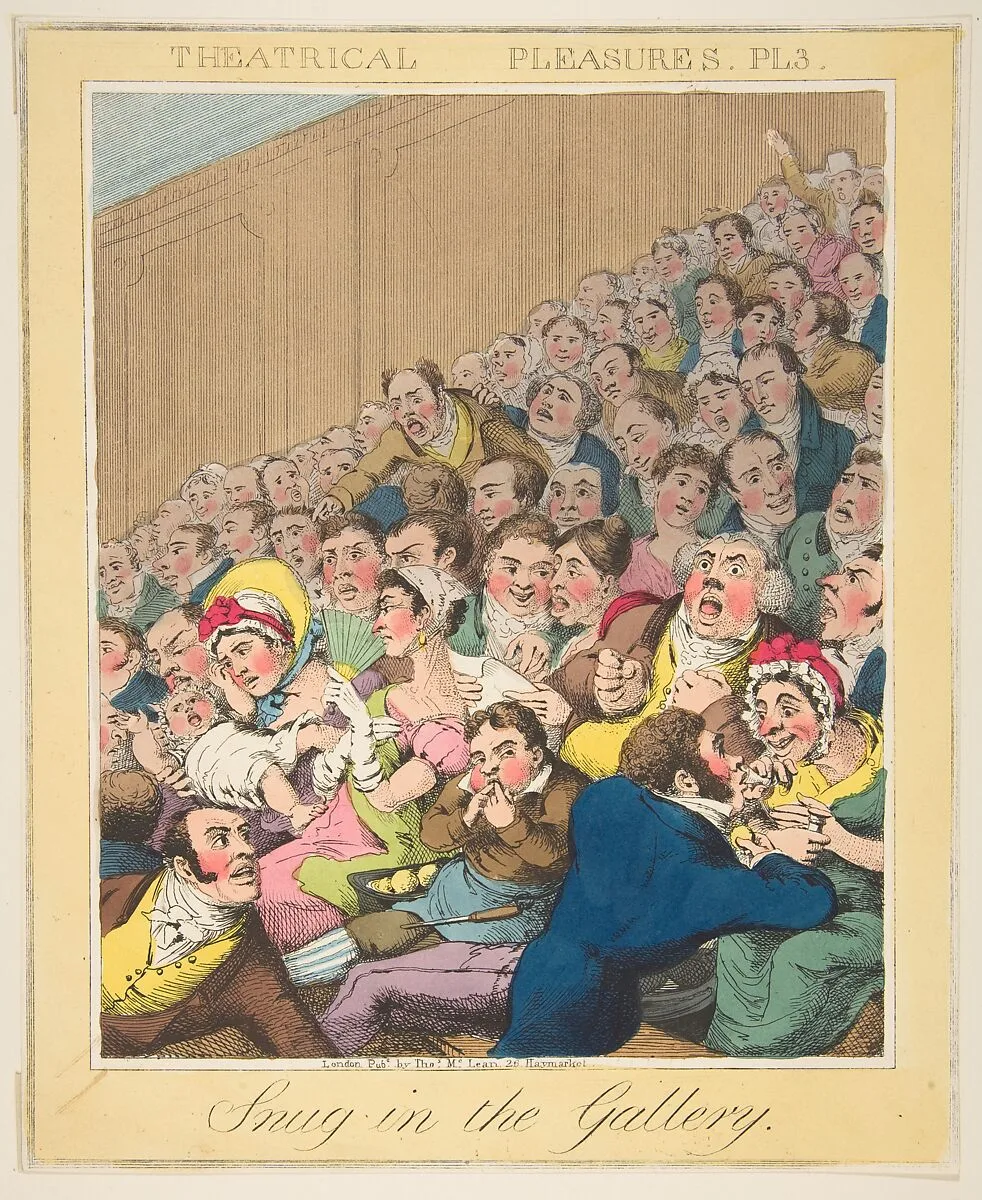 Theatrical Pleasures, ( Snug in the Gallery, Plate 3) — Theodore Lane|Thomas McLean