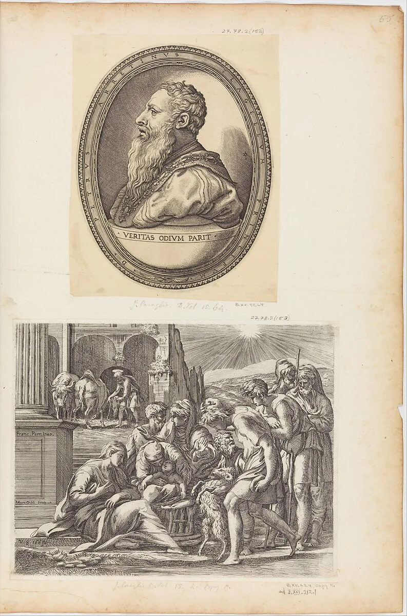 The Adoration of the Shepherds — Giovanni Jacopo Caraglio|Parmigianino (Girolamo Francesco Maria Mazzola)