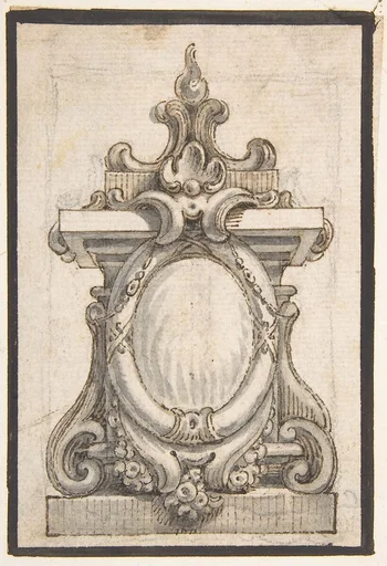 Design for a Cartouche with an Oval Compartment