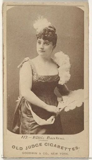 Billie Barlow, from the Actors and Actresses series (N171) for Old Judge Cigarettes