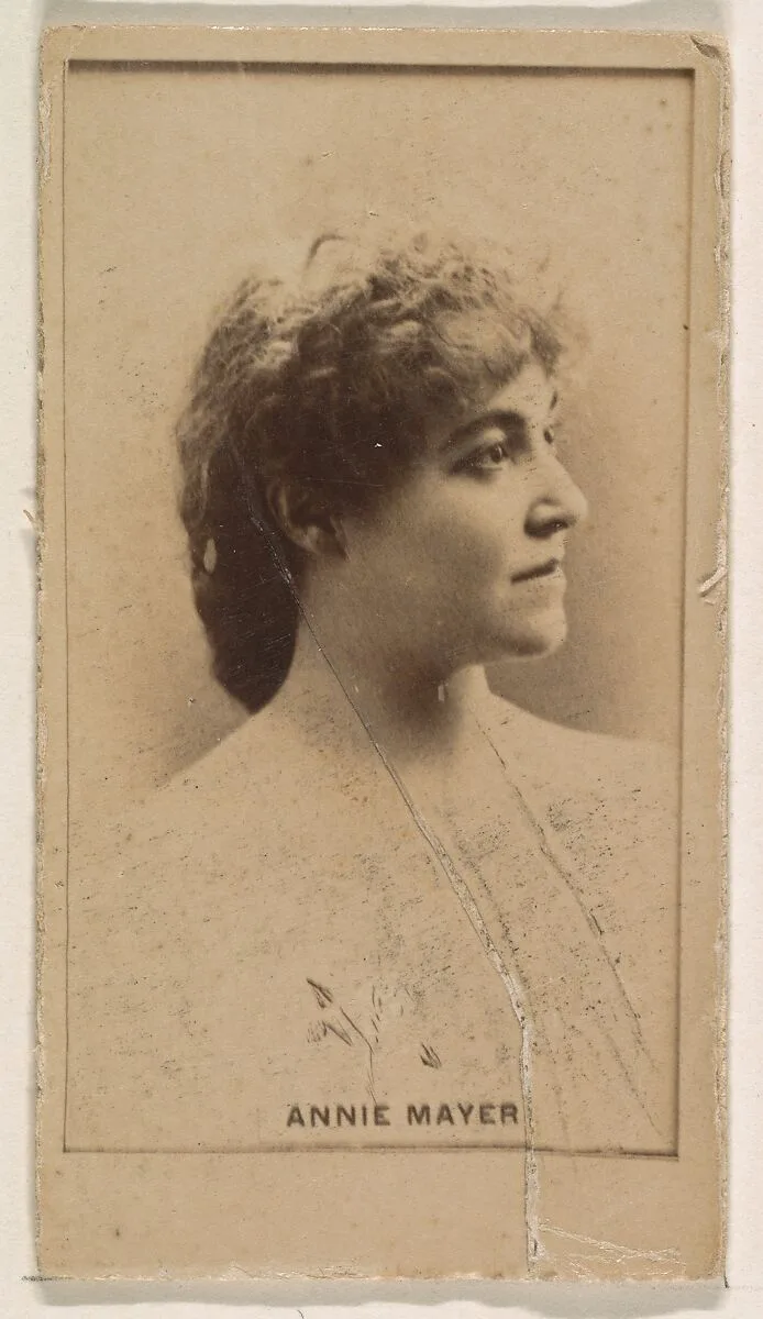 Annie Mayer, from the Actresses series (N245) issued by Kinney Brothers to promote Sweet Caporal Cigarettes — Kinney Brothers Tobacco Company