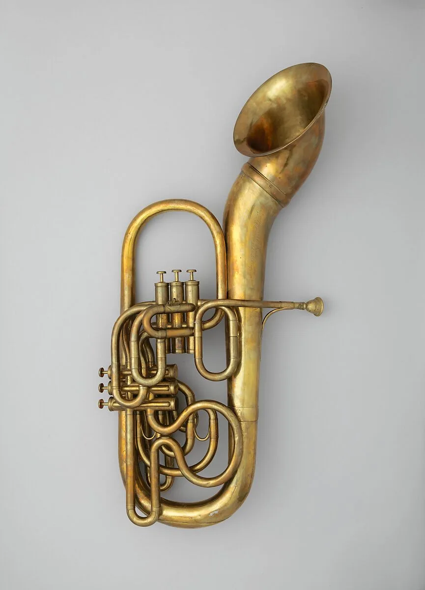 Bass saxhorn in B-flat — Adolphe (Antoine Joseph) Sax