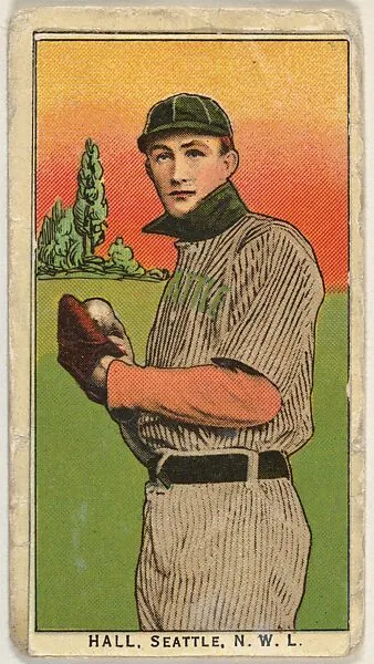 Hall, Seattle, Northwestern League, from the "Obak Baseball Players" set (T212), issued by the American Tobacco Company to promote Obak Mouthpiece Cigarettes — American Tobacco Company