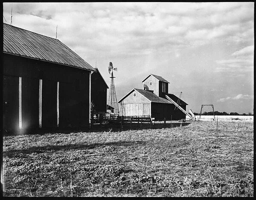 [Farmhouse Buildings and Windmill, Probably Vicinity Danbury, Connecticut]