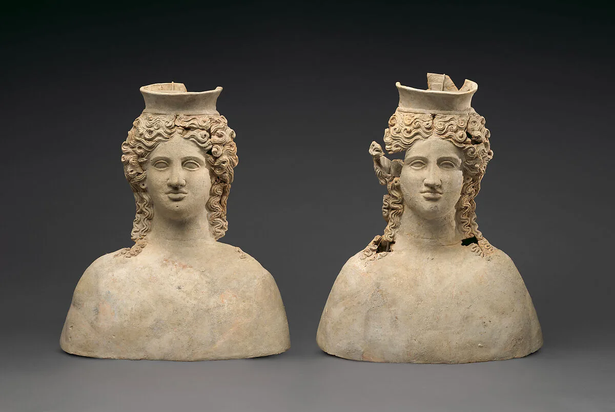Two terracotta busts — Unknown