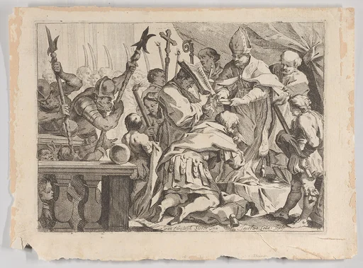 Coronation of Emperor Othon celebrated in San Ambrogio, Milan
