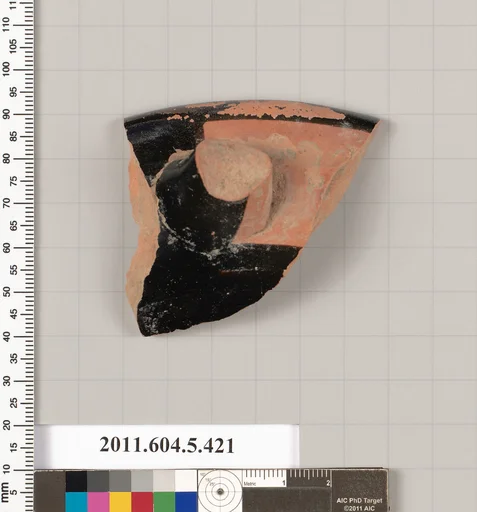 Terracotta rim fragment of a kylix (drinking cup)