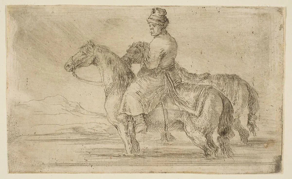 Polish Groom Bathing Horses — Stefano della Bella