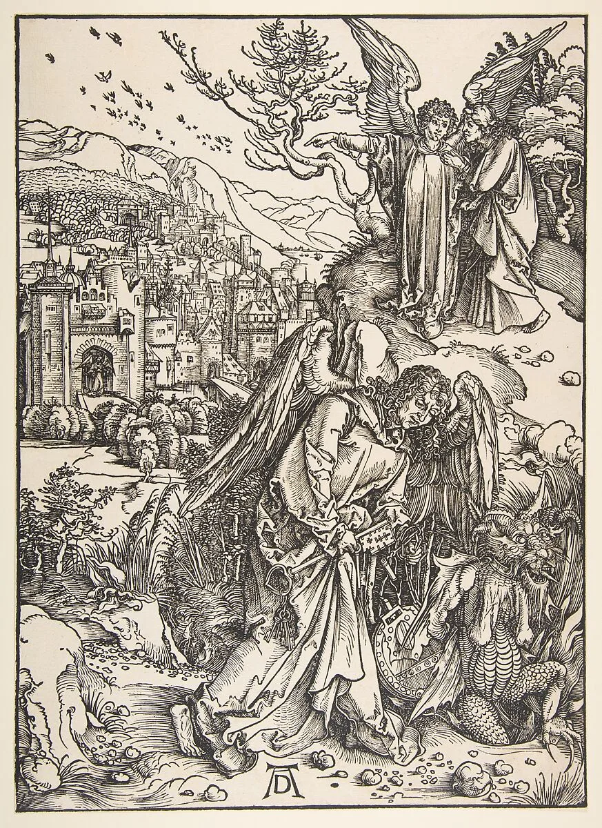 The Angel with the Key to Bottomless Pit — Albrecht Dürer