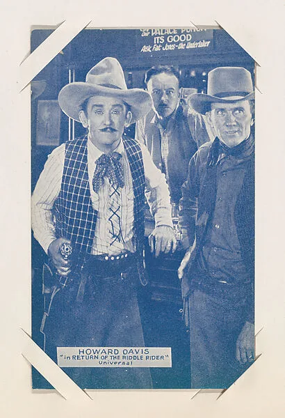 Howard Davis in "Return of the Riddle Rider" from Western Stars or Scenes Exhibit Cards series (W412) — Unknown