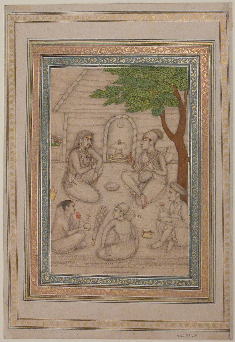 Hindus Conversing before a Shrine — Unknown